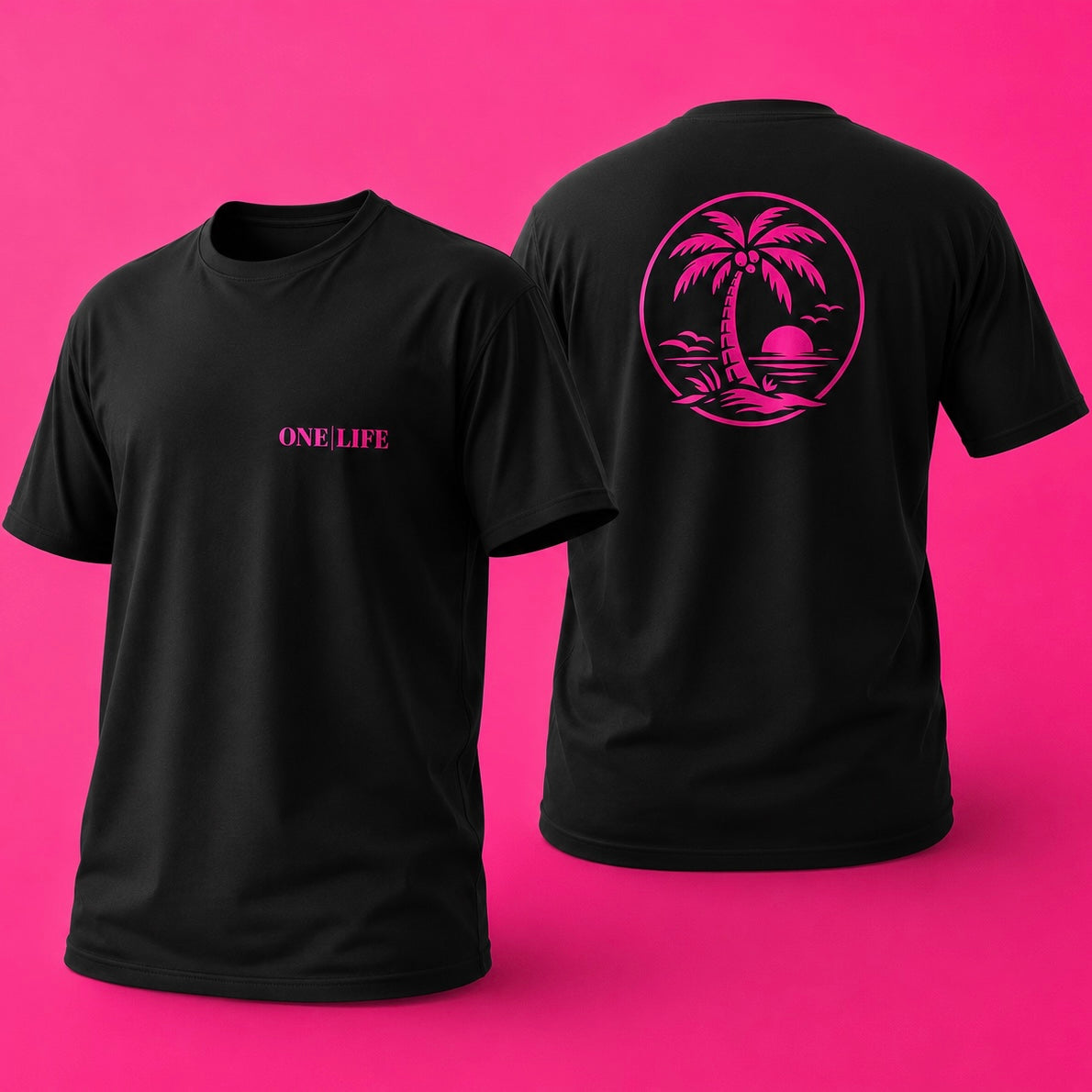 T-shirt ONE | LIFE – Fuchsia